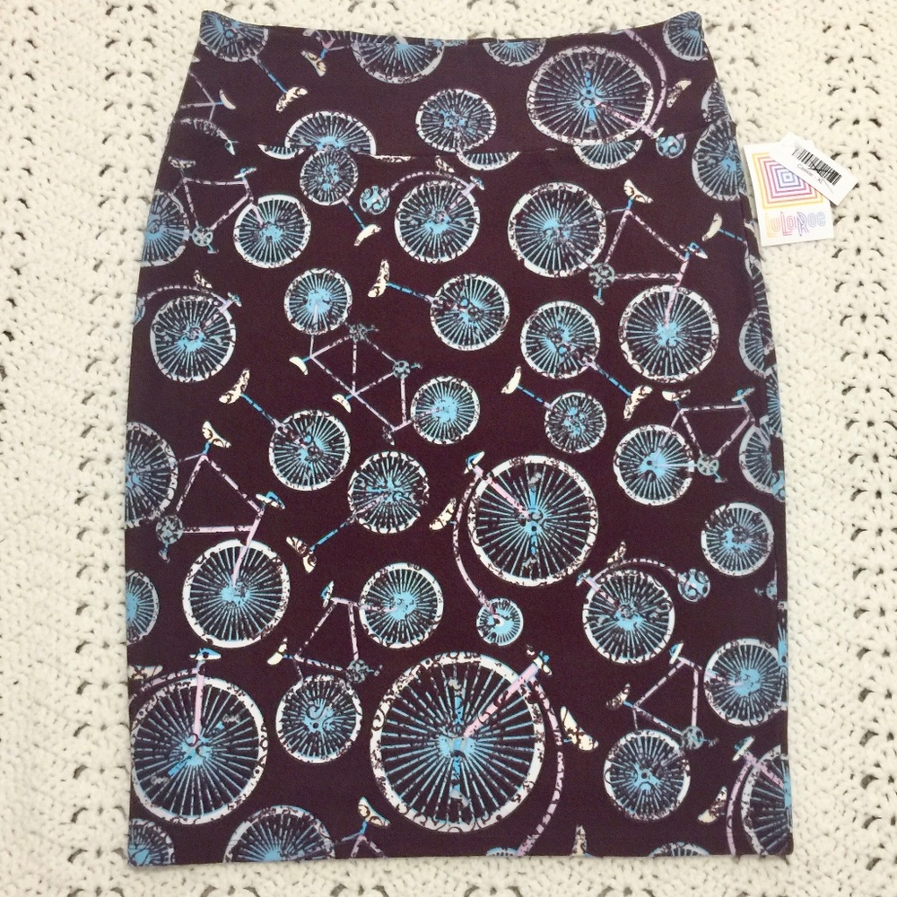 LULAROE Cassie Skirt Unicorn Bicycle prints